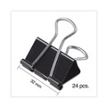  | Universal UNV11124 Binder Clips with Storage Tub - Medium, Black/Silver (24/Pack) image number 2