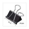 Office Jansan | Universal UNV11124 Binder Clips with Storage Tub - Medium, Black/Silver (24/Pack) image number 2