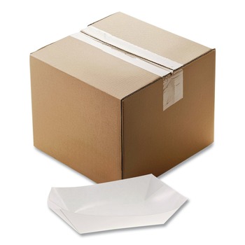 Pactiv Corp. 6 in. x 4 in. x 1.5 in. No. 12 Beers Tray Paper Paperboard Food Tray - White (300/Carton)