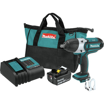  | Makita XWT04S1 18V LXT Brushed Lithium-Ion 1/2 in. Cordless Square Drive Impact Wrench Kit (3 Ah)