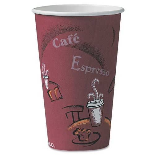 Just Launched | SOLO OF16BI-0041 Bistro Design Hot Drink Cups, Paper, 16oz, Maroon (300/Carton) image number 0
