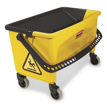 Rubbermaid Commercial HYGEN HYGEN Press Wring Bucket for Microfiber Flat Mops (Yellow)