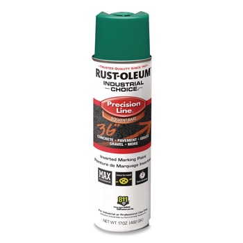 Rust-Oleum Industrial Choice M1600 System 17 oz. Aerosol Can Solvent-Based Precision Line Marking Paint - Flat Green (12/Carton)