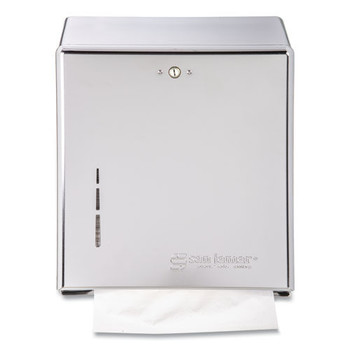 San Jamar 11.38 in. x 4 in. x 14.75 in. C-Fold/Multifold Towel Dispenser - Chrome