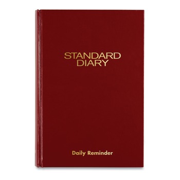 AT-A-GLANCE (201 Sheets) 2026 Edition 8.25 in. x 5.75 in. Medium/College Rule Standard Diary Daily Reminder Book - Red Cover