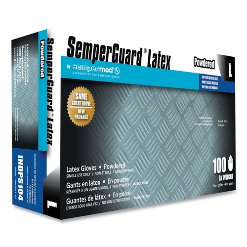 Presidents' Day Sale! Save $35 off $199! | SemperGuard INDPS104 Latex Gloves - Large Cream (100/Box, 10 Boxes/Carton) image number 0