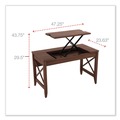  | Alera WDE4824-T-WA 47.25 in. x 23.63 in. x 29.5 in. to 43.75 in. Sit-to-Stand Table Desk - Modern Walnut image number 6