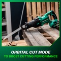 New Year New Savings! Save $25 off $150 | Metabo HPT CR18DBQ4M 18V MultiVolt Lithium-Ion Cordless Reciprocating Saw (Tool Only) image number 5