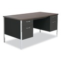  | Alera ALESD6030BM 2-Pedestal 60 in. x 30 in. x 29.5 in. Steel Desk - Mocha/Black image number 0