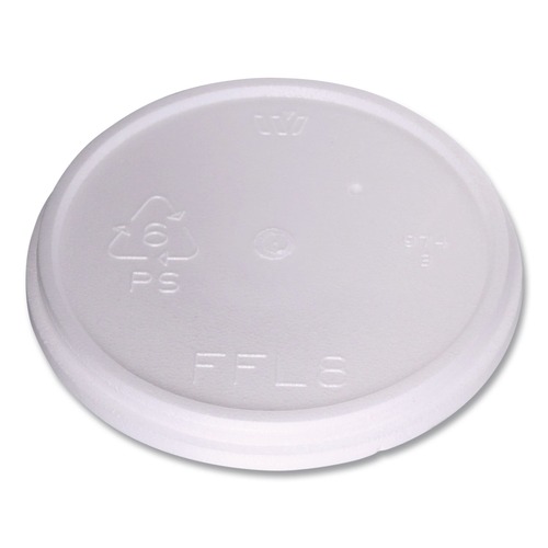 Food Trays, Containers, and Lids | WinCup 222086 Plastic Lids for 8 oz to 16 oz Cups/5 oz to 10 oz Bowls - White (500/Carton) image number 0