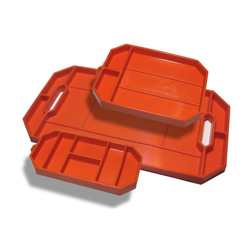 Part Trays | Grypmat TP3 3-Piece Grypmat Flexible Non-slip Tool Tray Set - Bright Orange image number 0