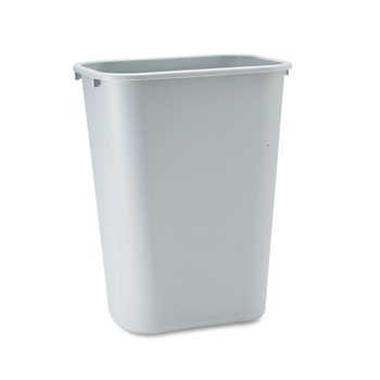 Rubbermaid Commercial 10.25-Gallon Rectangular Deskside Wastebasket - Gray