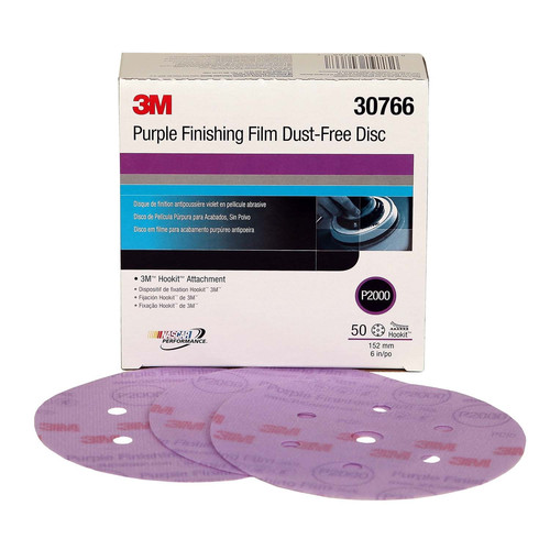 Grinding Sanding Polishing Accessories | 3M 30766 Purple Finishing Film Hookit Disc P2000 image number 0