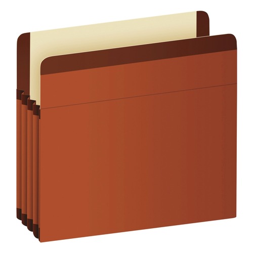Pendaflex 085343 3.5 in. Expansion Letter Size Premium Reinforced Expanding File Pockets - Red Fiber (10/Box) image number 0