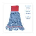 Mops | Boardwalk BWK1800LBDZ Pro Loop Web/Tailband Mop Head - Large, Blue (1-Dozen) image number 3