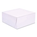 Food Trays, Containers, and Lids | SCT 1561 9 in. x 9 in. x 4 in. Paper Standard Bakery Boxes - White (200/Carton) image number 0