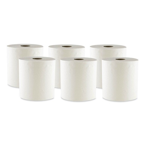 Office Jansan | Boardwalk 6700W 8 in. x 700 ft. 1 Ply Hard Wound Towel - White (6/Carton) image number 0