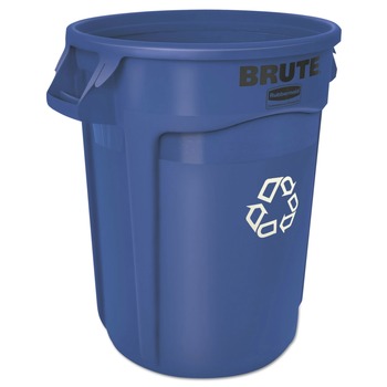 Rubbermaid Commercial Brute 32 Gallon Polyethylene Recycling Container - Blue