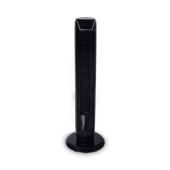 Alera 36 in. 3-Speed Oscillating Plastic Tower Fan with Remote Control - Black