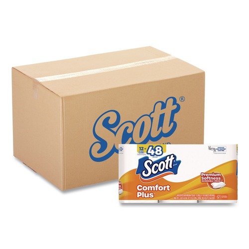 Toilet Paper | Scott 57098 1-Ply ComfortPlus Septic-Safe Toilet Paper Mega Rolls - White (12/Carton) image number 0