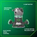 Metabo HPT Clearance | Metabo HPT M12VCM 110V 11 Amp 2.25 HP Variable Speed Corded Fixed Base Router image number 3
