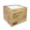 Food Service | Pactiv Corp. YTH10500SGBX 5 Compartment 8.25 in. x 10.5 in. x 1 in. Foam School Trays - White (500/Carton) image number 1