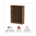  | Alera ALEVA634432WA 31.75 in. x 14 in. x 39.38 in. Valencia Series 3-Shelf Bookcase - Modern Walnut image number 7