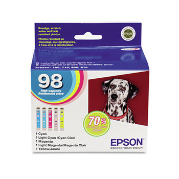 Epson (98) 450 Page-Yield Claria High Yield Ink - Cyan/Light Cyan/Light Magenta/Magenta/Yellow (5/Pack)