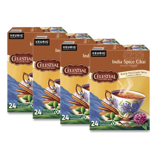 Food Service | Celestial Seasonings 5000330013 Tea K-Cups - India Spice Chai (96/Carton) image number 0