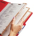 File Folders | Smead 14095 8 SafeSHIELD Fasteners 3 Dividers Letter Size Eight-Section Pressboard Top Tab Classification Folders - Bright Red (10/Box) image number 3