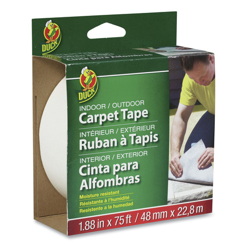 Tapes & Adhesives | Duck 286372 1.88 in. x 75 ft. 3 in. Core Carpet Tape - White (1-Roll) image number 0