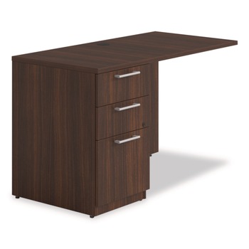 Alera AE1NZK-UF2448R HRG 48 in. x 24 in. x 29 in. Seville Series Left Desk Return with Pedestal - Mahogany