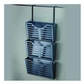Office Jansan | Universal UNV08163 13.5 in. x 4.75 in. x 28 in. Recycled Plastic Triple File Pockets - Charcoal (3/Pack) image number 3