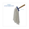 Mops | Boardwalk BWK732R 32 oz. Economical Lie-Flat Rayon Fiber Mop Head - White (12/Carton) image number 5