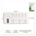 Office Electronics & Batteries | GoGreen Power GG-18316WH 6 ft. Cord 750 Joules 8-Outlet Surge Protector - White image number 1