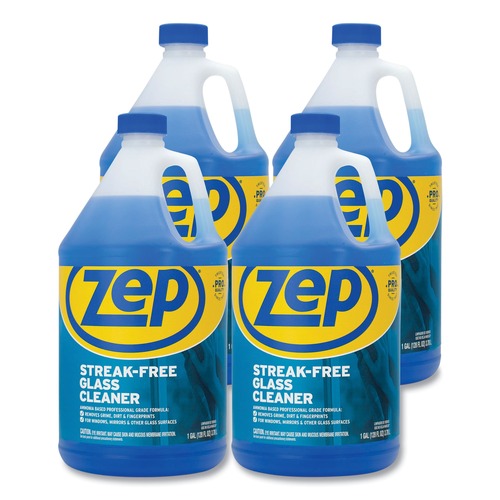Cleaning & Janitorial Supplies | Zep Commercial ZU1120128 1 gal. Bottle Streak-Free Glass Cleaner - Pleasant Scent (4/Carton) image number 0
