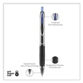 Pens | uni-ball 1736098 Signo 207 Medium 0.7 millimeter Retractable Needle Point Gel Pen - Blue Ink/Clear/Black/Blue Barrel (1-Dozen) image number 3