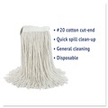 Cleaning & Janitorial Supplies | Boardwalk BWK2020CCT #20 Cut-End Cotton Wet Mop Head - White (12/Carton) image number 6