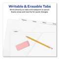 Office Jansan | Avery 16825 5-Tab 11.13 in. x 9.25 in. Write and Erase Durable Plastic Dividers with Straight Pocket - White (1-Set) image number 3