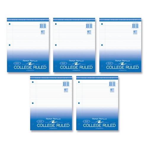 Paper & Printables | Roaring Spring 83909 8.5 in. x 11 in. 3-Hole Punched College Rule Loose Leaf Paper - White (5 Packs/Carton) image number 0