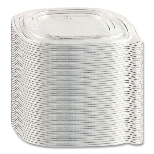 Food Service | Anchor 4308115 8.13 in. x 8.13 in. x 0.34 in. Crystal Classics Plastic Lids - Clear (150/Carton) image number 0