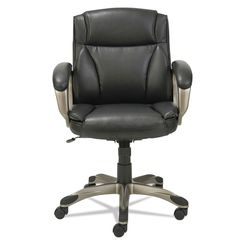  | Alera ALEVN6119 Veon Series Low-Back Leather Task Chair W/coil Spring Cushioning, Black image number 0