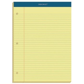 TOPS 8.5 x 11.75 Double Docket Ruled Pads with Extra Sturdy Back - Canary-Yellow (100-Sheets/Pad)
