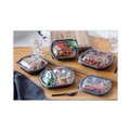 Food Service | Pactiv Corp. YCN8467H00D0 9.38 x 8 x 1.25 ClearView MealMaster 2-Compartment Dome Plastic Lid with Fog Gard Coating - Clear (252/Carton) image number 6