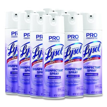 Professional LYSOL Brand 19 oz. Aerosol Spray Disinfectant Spray - Lavender (12/Carton)