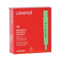 Office Jansan | Universal UNV08862 Chisel Tip Fluorescent Green Ink Green Barrel Desk Highlighters (1 Dozen) image number 0