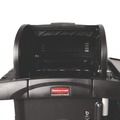Cleaning Carts | Rubbermaid Commercial FG9T8600BLA 17.75 in. x 10.3 in. Locking Security Hood - Black image number 3