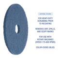 Office Jansan | Boardwalk BWK4014BLU 14 in. Diameter Scrubbing Floor Pads - Blue (5/Carton) image number 4