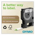 Labels | DYMO 41913 D1 High-Performance 0.37 in. x 23 ft. Polyester Removable Label Tape - Black on White image number 3