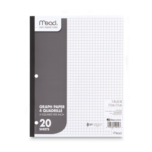  | Mead 19010 3-Hole 8.5 in. x 11 in. Graph Paper Tablet (12/Pack) image number 0